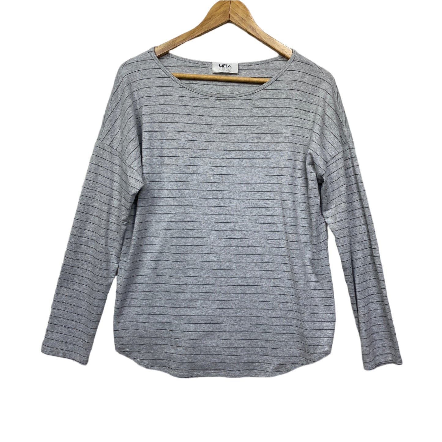 Mela Purdie Top Size 14 Large Long Sleeve Grey