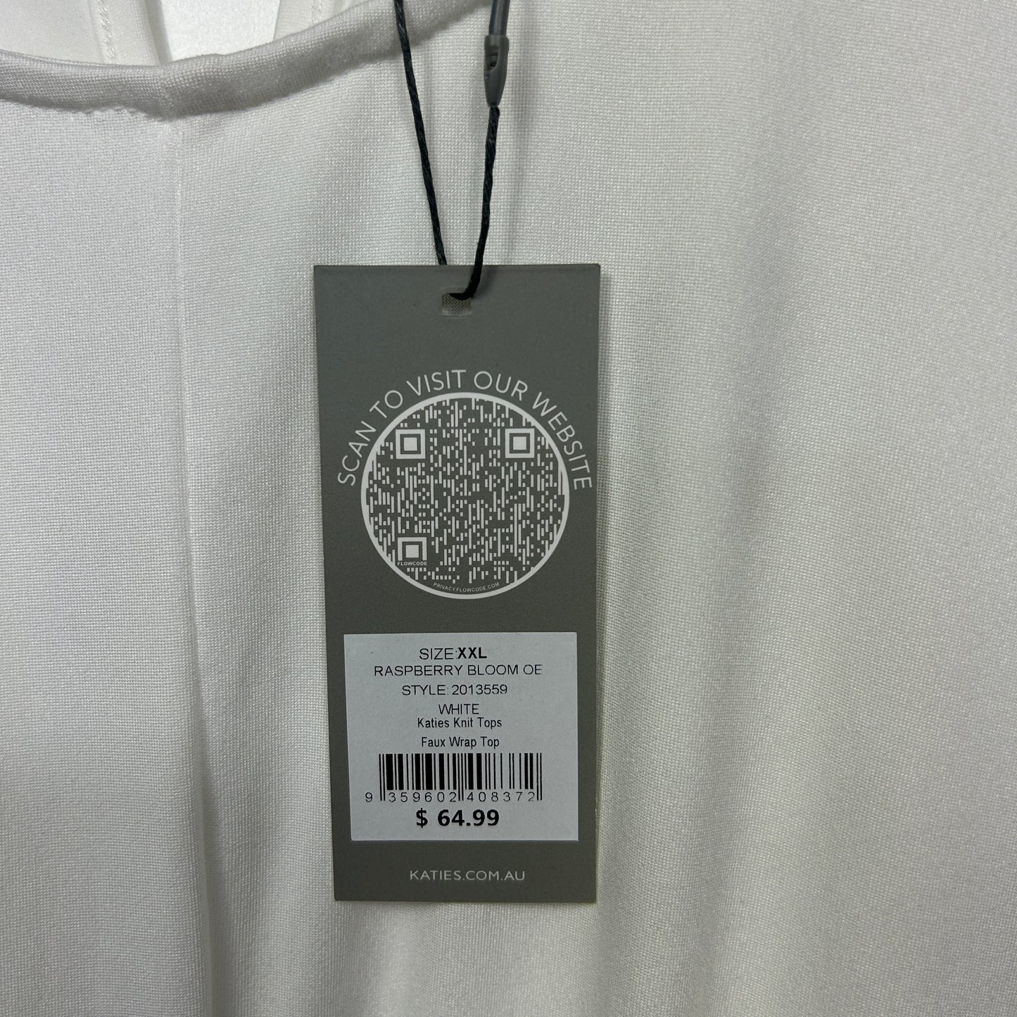 Katies White Faux Wrap Top - Size XXL