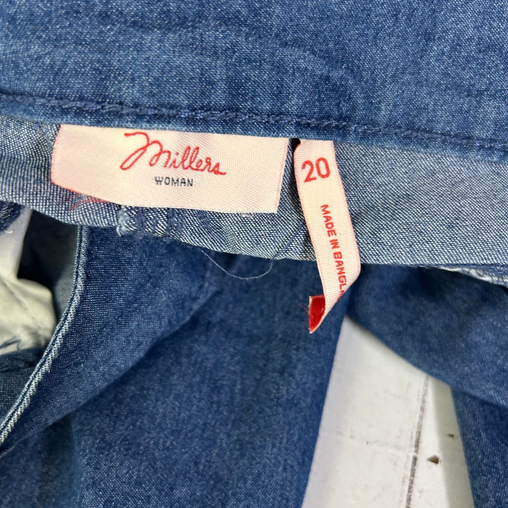 Millers Blue Cotton Denim Capri Pants - Size 20