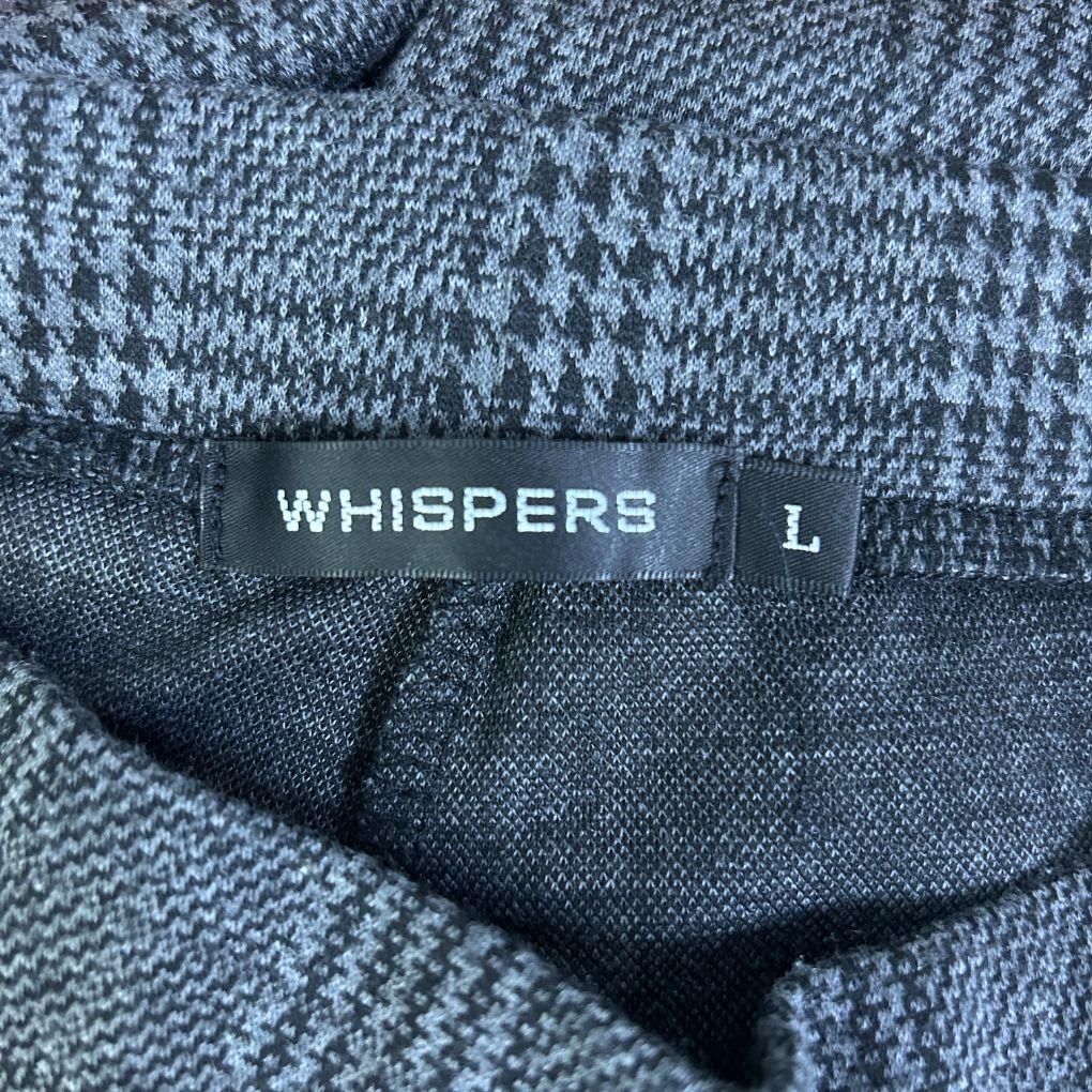Whispers Grey Check Cotton Pants - Size L