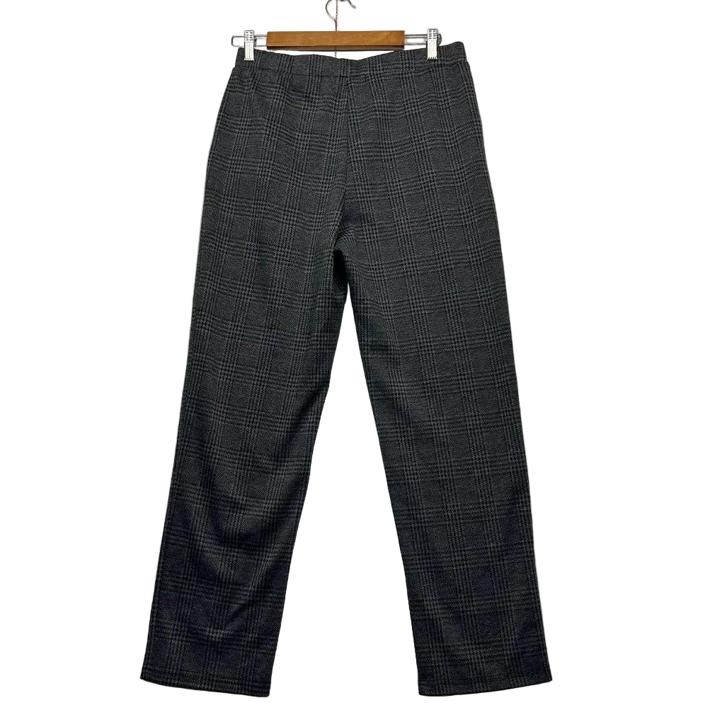 Whispers Grey Check Cotton Pants - Size L