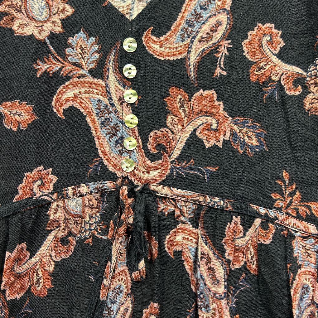 Just Jeans Navy Paisley Top - Size 16