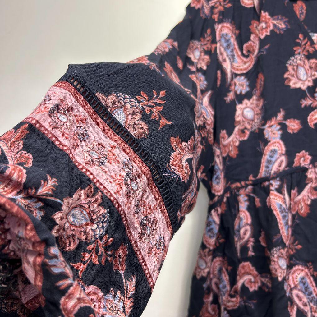 Just Jeans Navy Paisley Top - Size 16