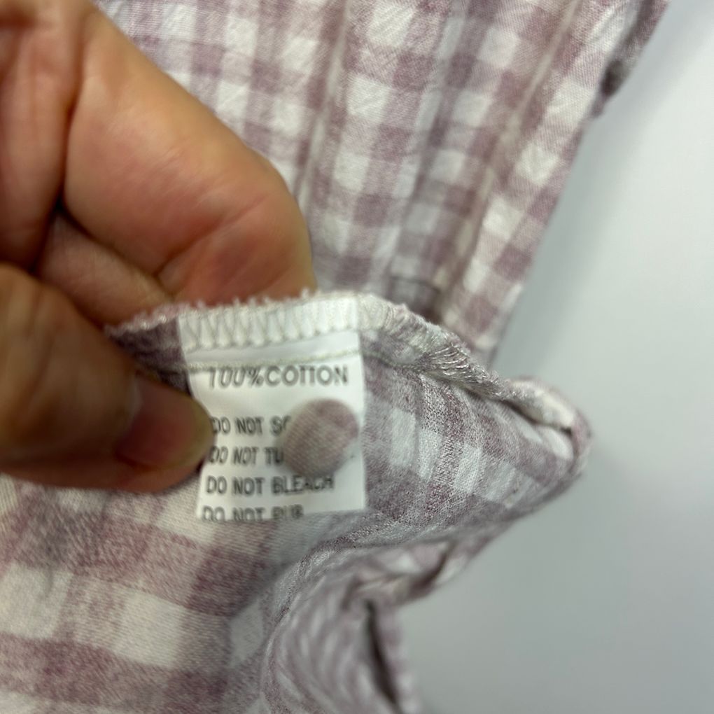 Feather + Noise Pink Check Cotton Dress - Size 16