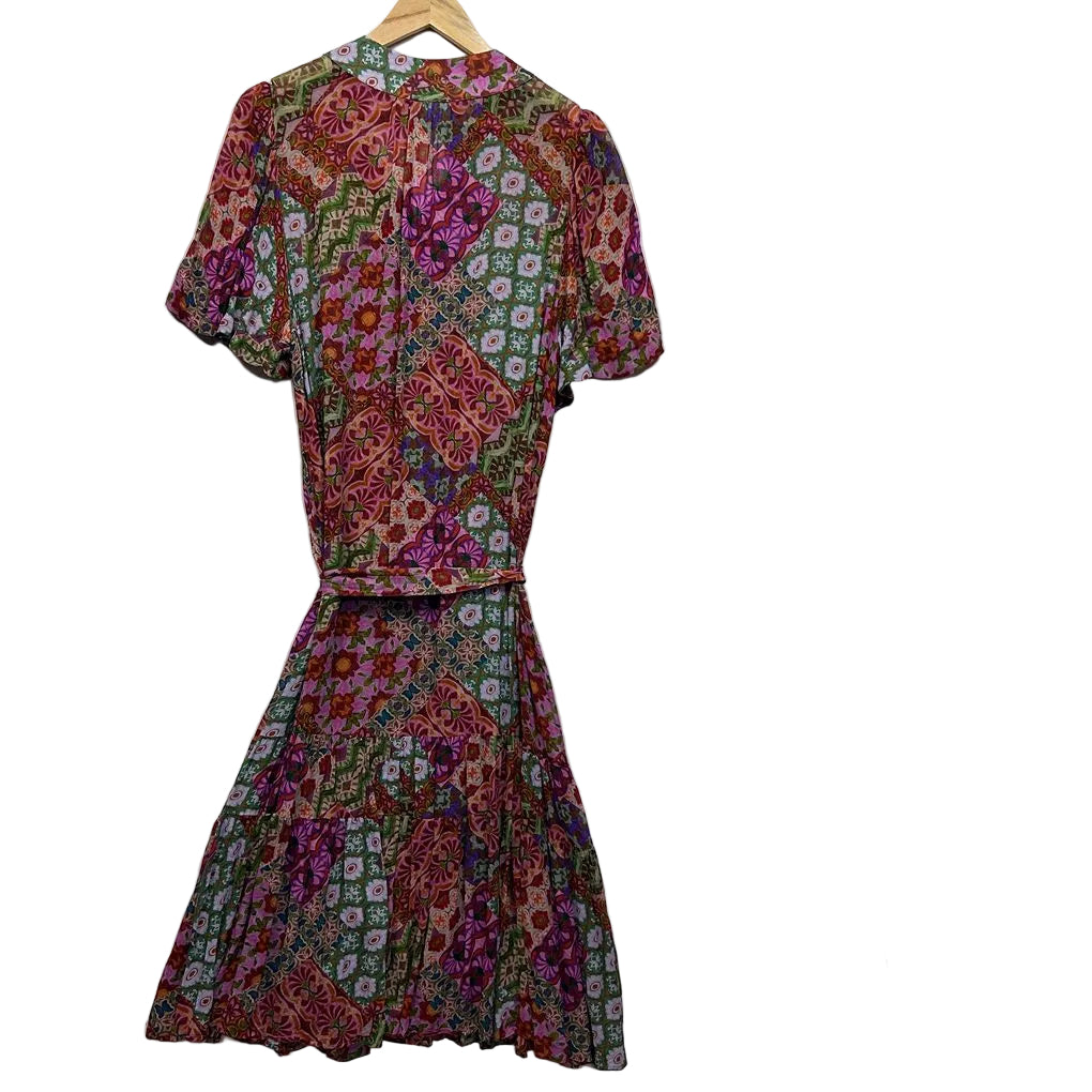 Blue Illusion Multicoloured Floral Sheer Dress - Size XL
