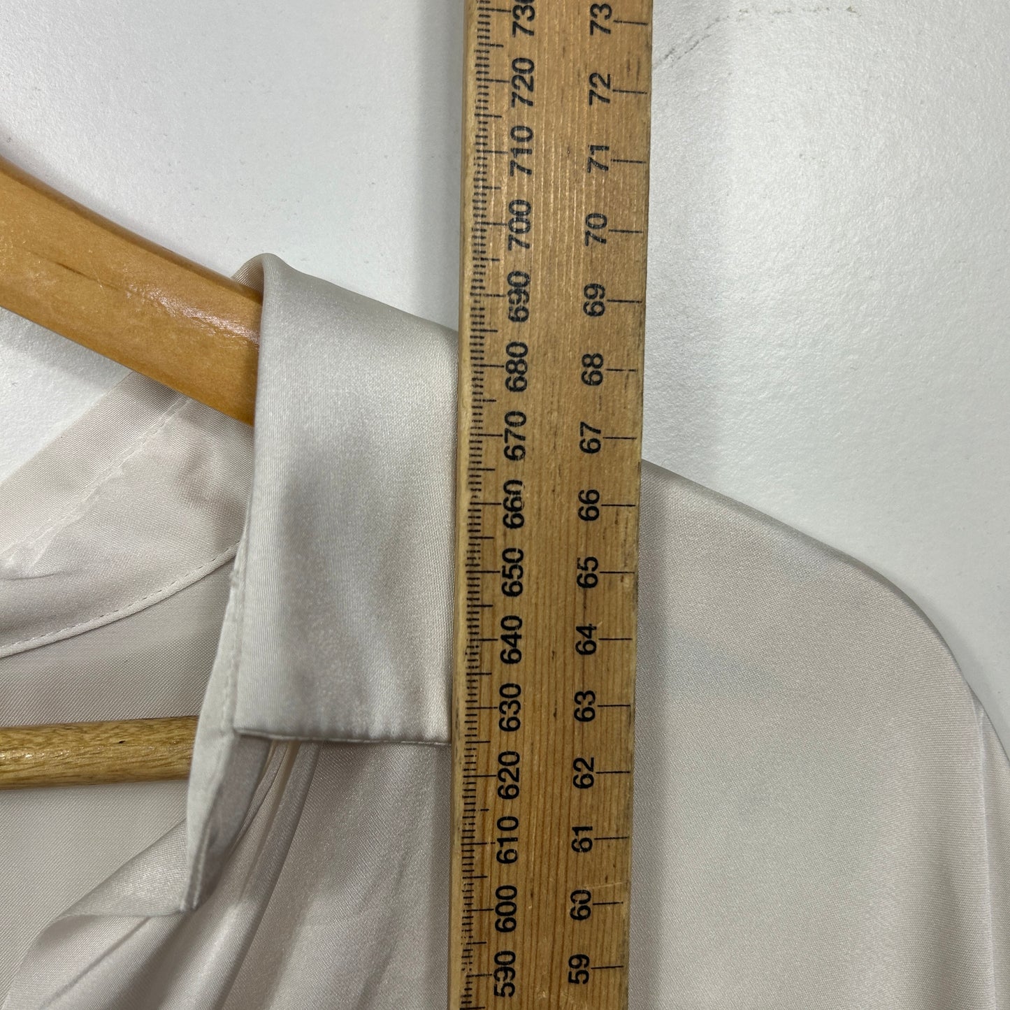 Zara Ivory Satin Shirt - Size XL