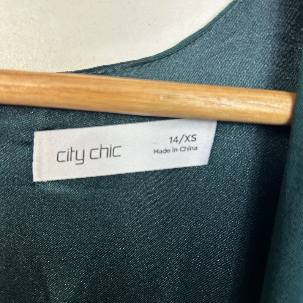 City Chic Green Cocktail Dress - Size 14/XS