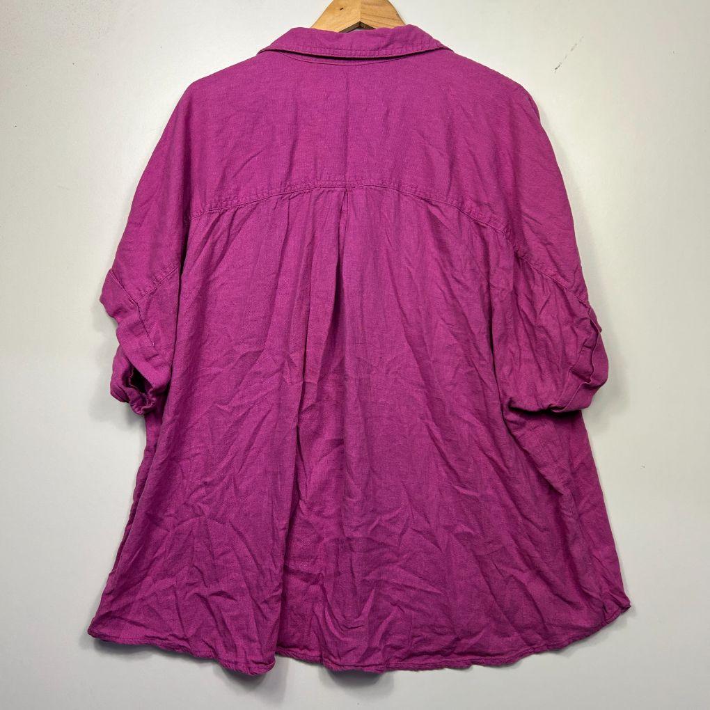 Anko Magenta Linen Shirt - Size 26