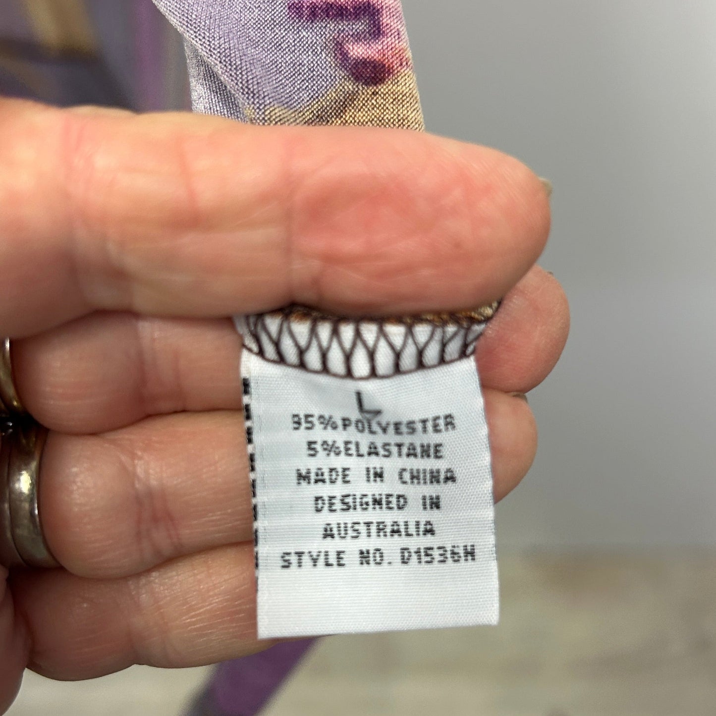 Liz Jordan Purple Multicoloured Abstract Faux Wrap Dress - Size L