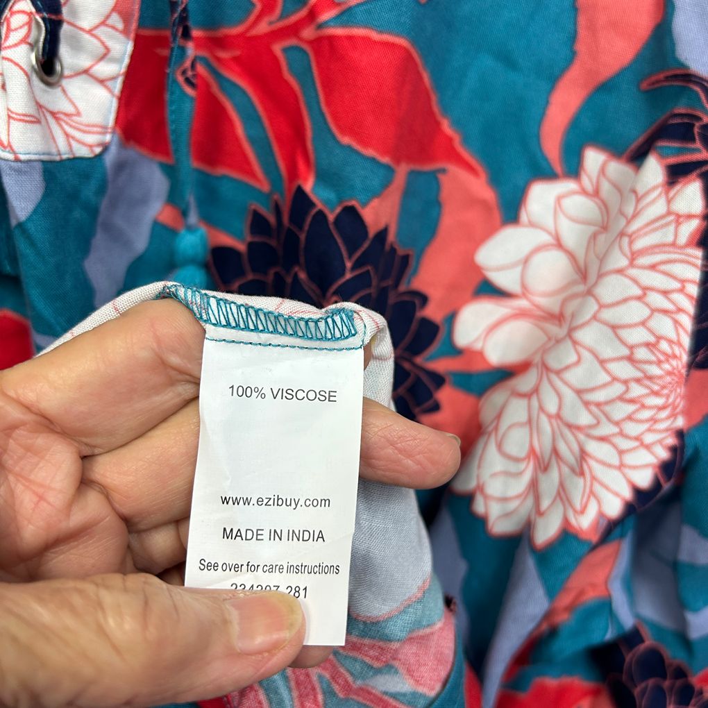 Sara Blue Floral Top - Size 24