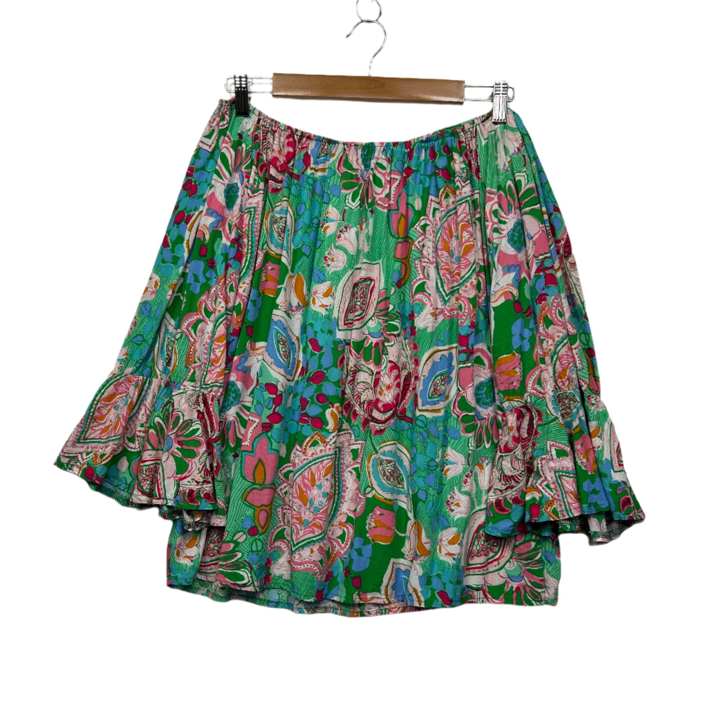 Willow Tree Top Size 14 Multicoloured Floral Long Bell Sleeve