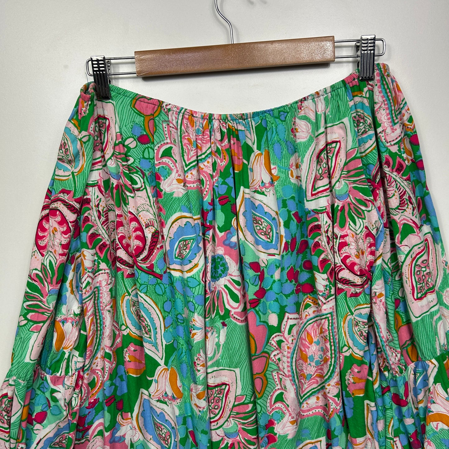 Willow Tree Top Size 14 Multicoloured Floral Long Bell Sleeve