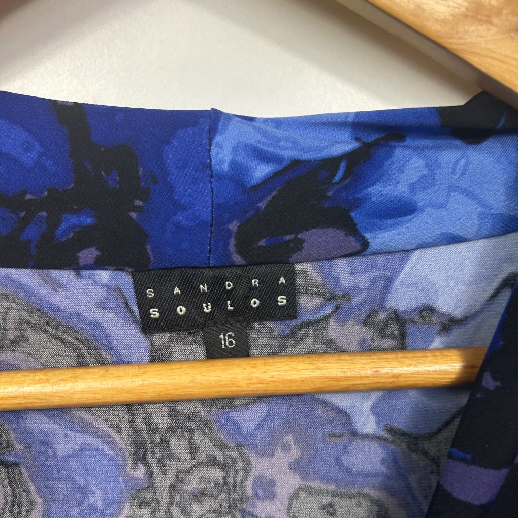 Sandra Soulos Blue Top - Size 16