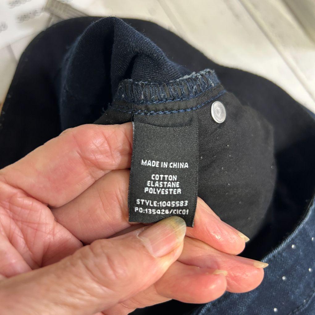 Rockmans Navy Cotton Denim Skirt - Size 18