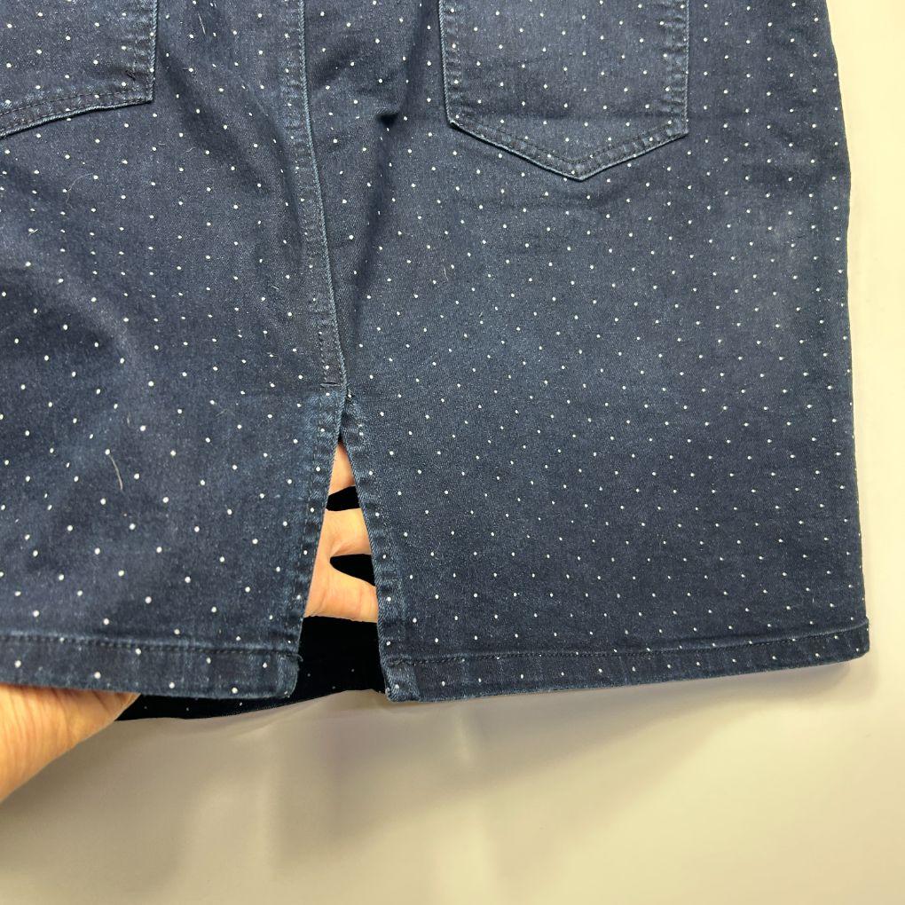 Rockmans Navy Cotton Denim Skirt - Size 18