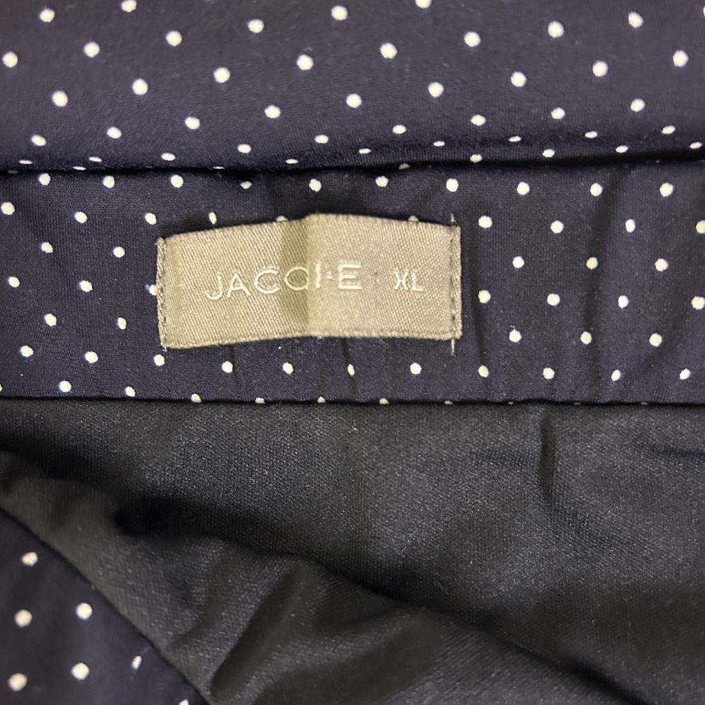 Jacqui E Navy Spot Skirt - Size XL