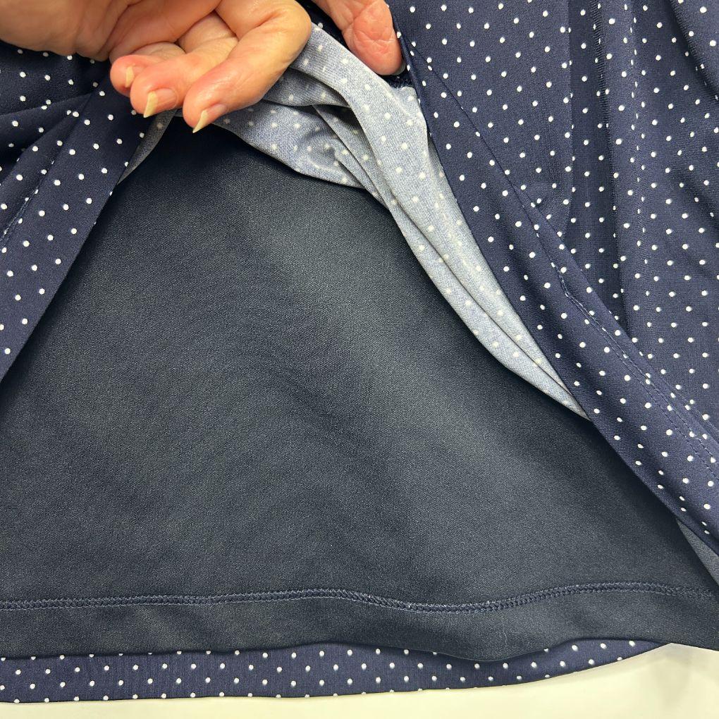 Jacqui E Navy Spot Skirt - Size XL