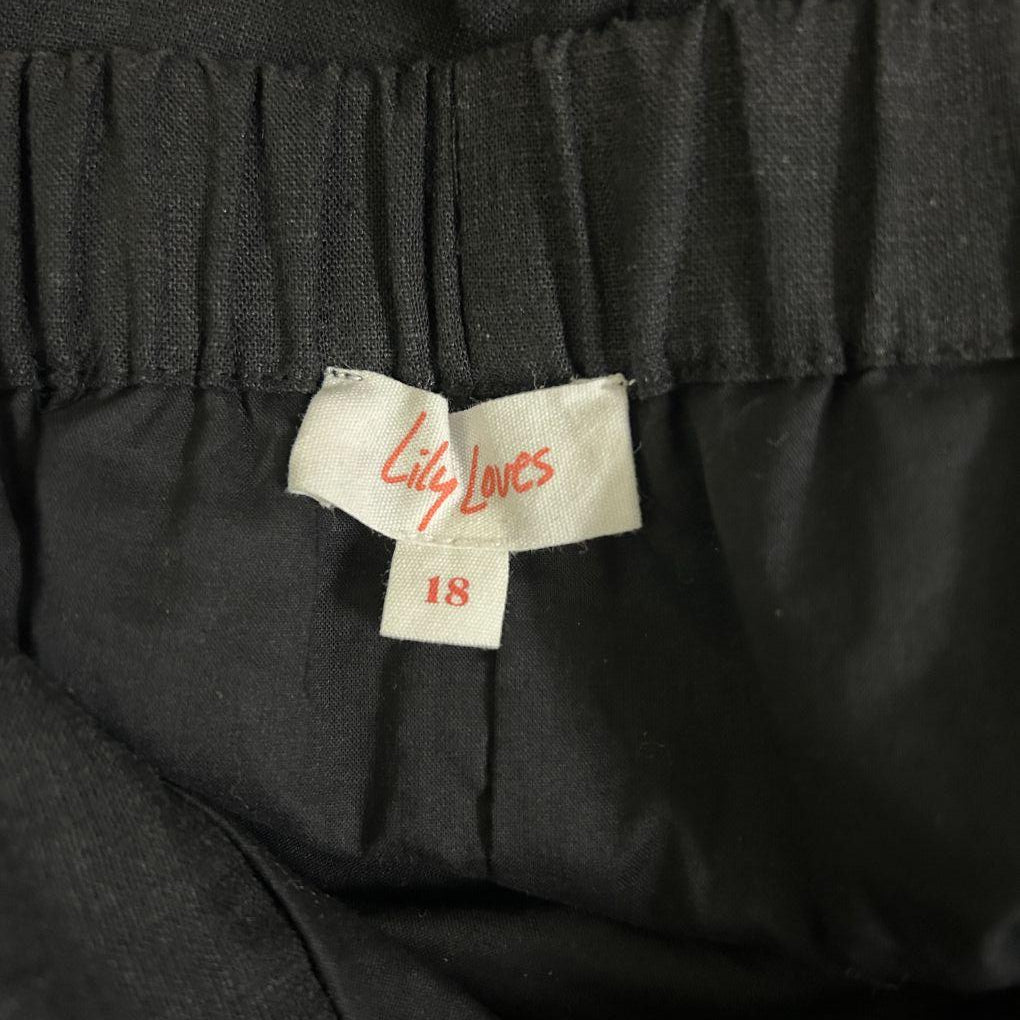 Lily Loves Black Linen Skirt - Size 18