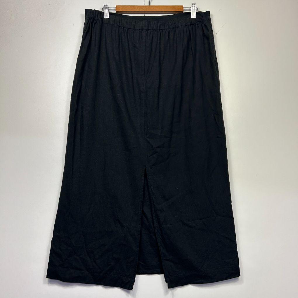 Lily Loves Black Linen Skirt - Size 18