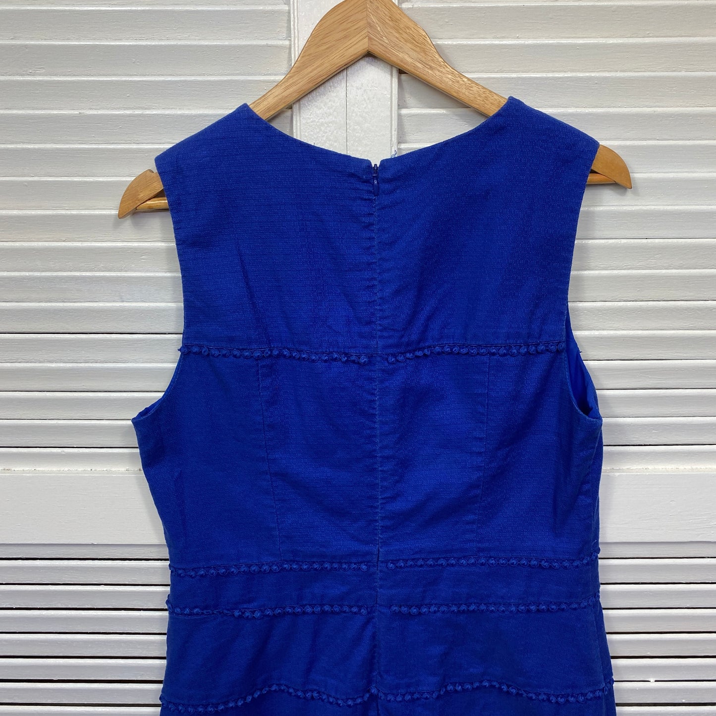 Diana Ferrari Pencil Dress Size 14 Sleeveless Blue Cotton Blend