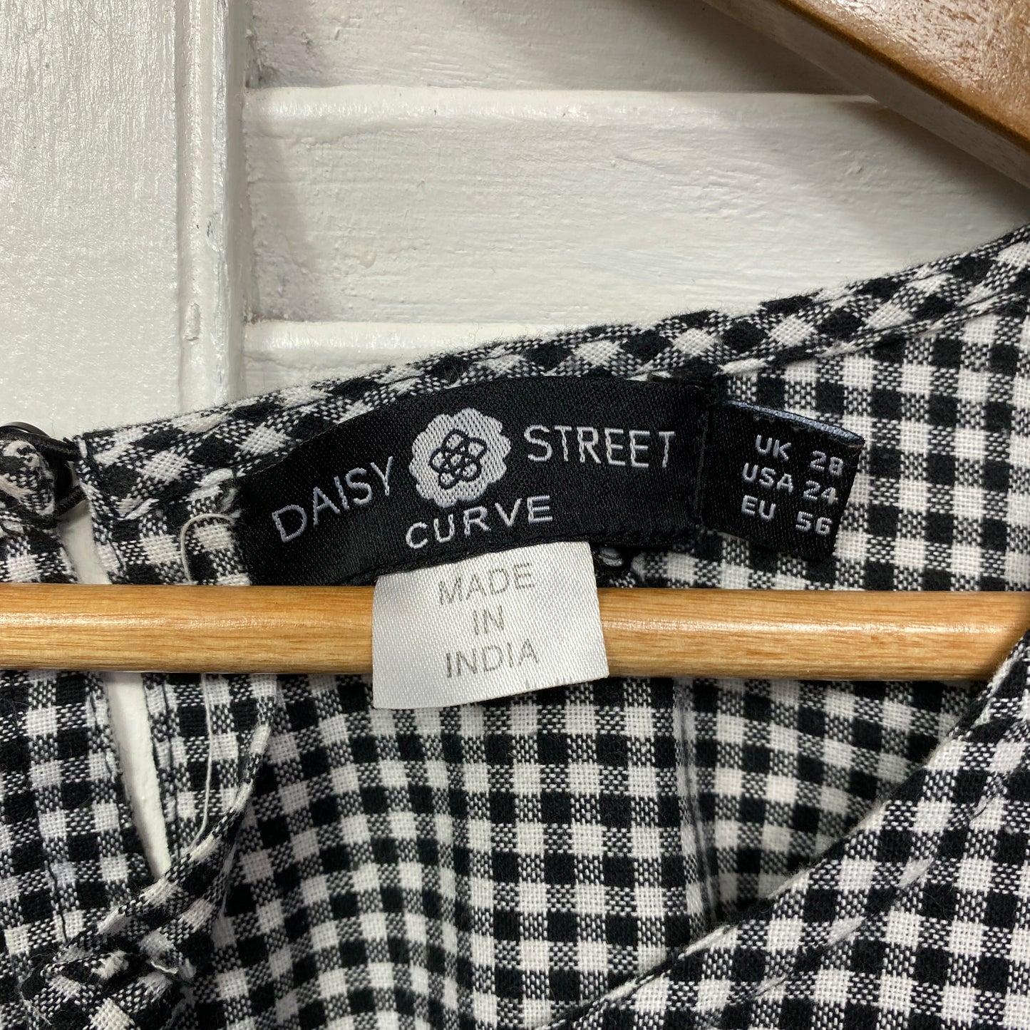 Daisy Street Curve Dress Size 28 26 Black White Gingham Check