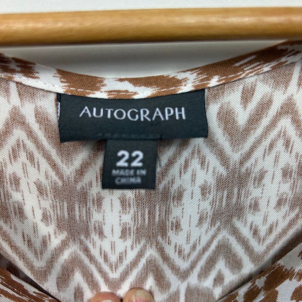 Autograph Brown Print Top - Size 22