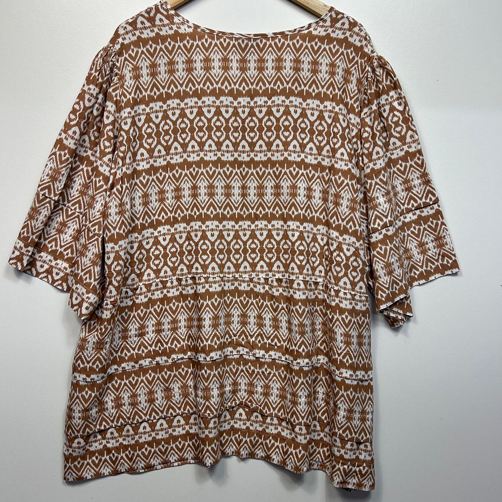 Autograph Brown Print Top - Size 22