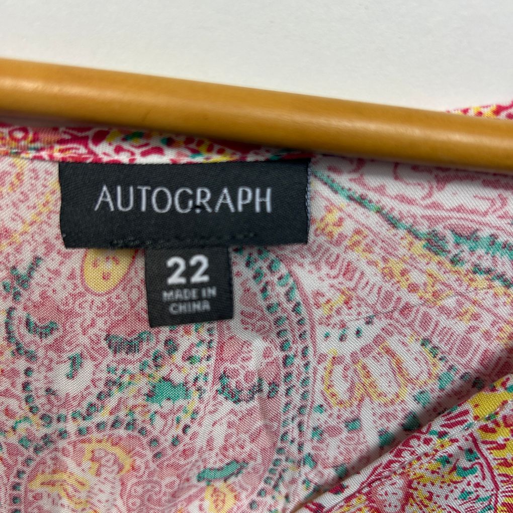 Autograph Pink Paisley Top - Size 22