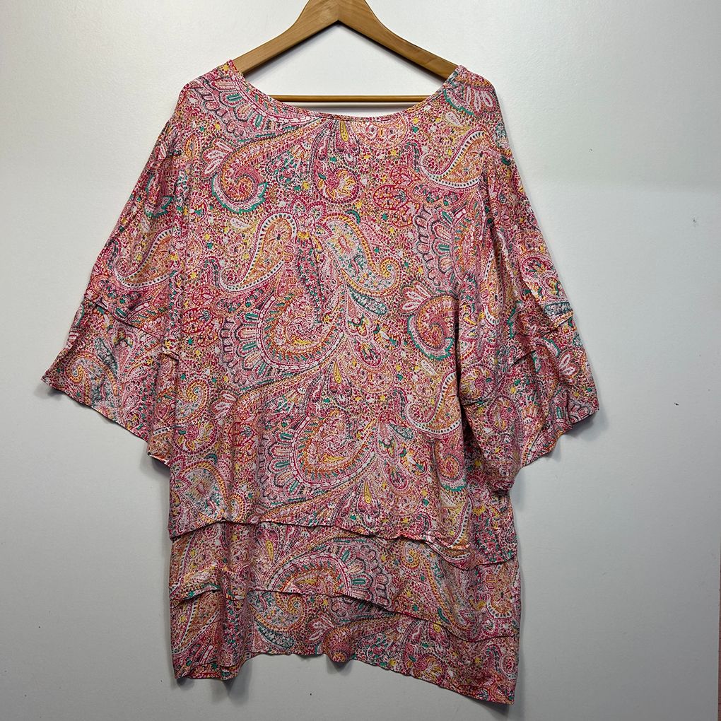 Autograph Pink Paisley Top - Size 22