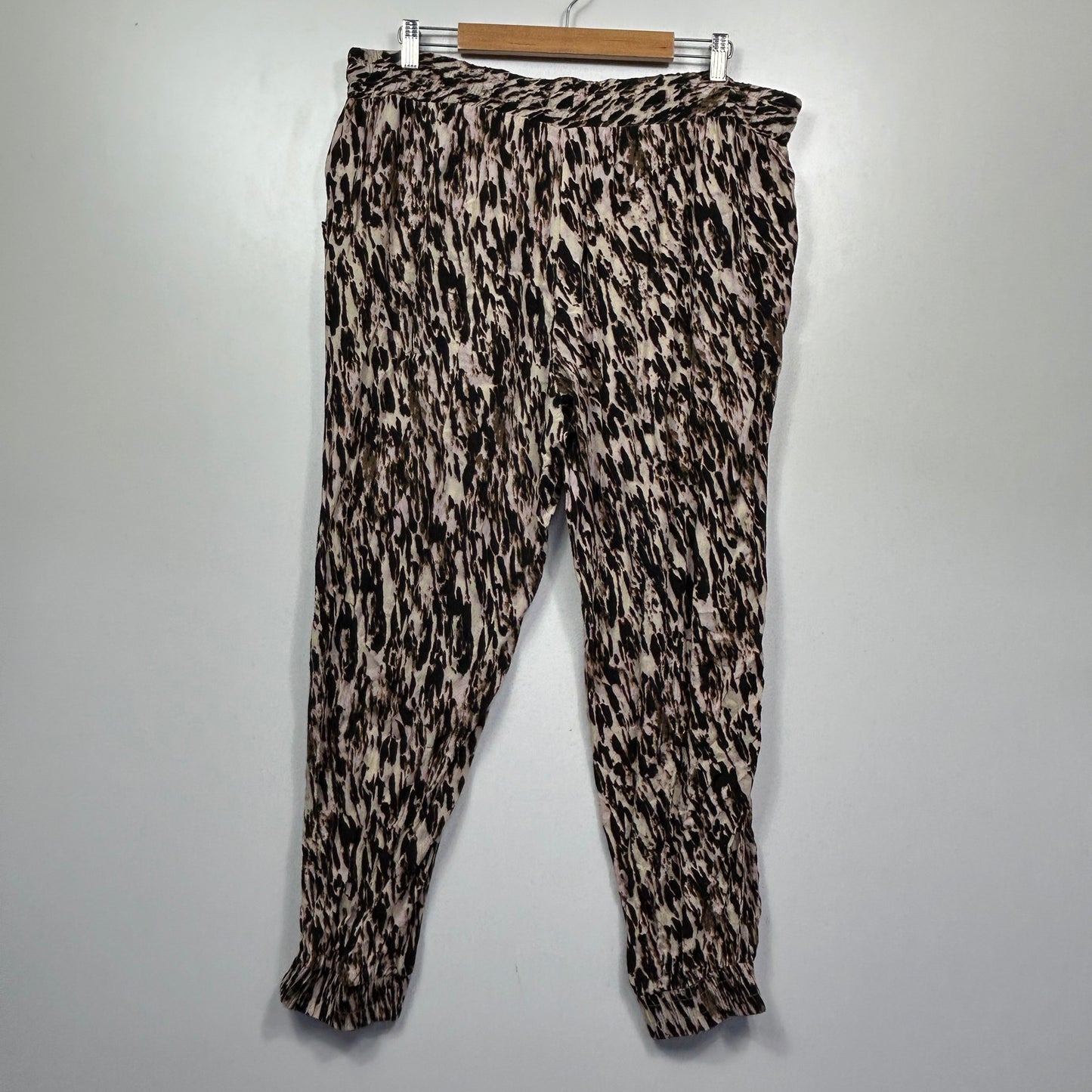 Millers Beige Animal Print Pants - Size 18 (fault)