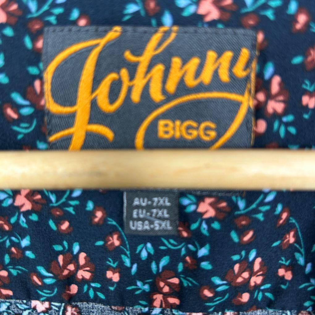 Johnny Bigg Navy Floral Cotton Shirt - Size 7XL