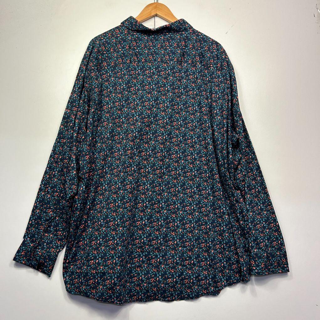 Johnny Bigg Navy Floral Cotton Shirt - Size 7XL