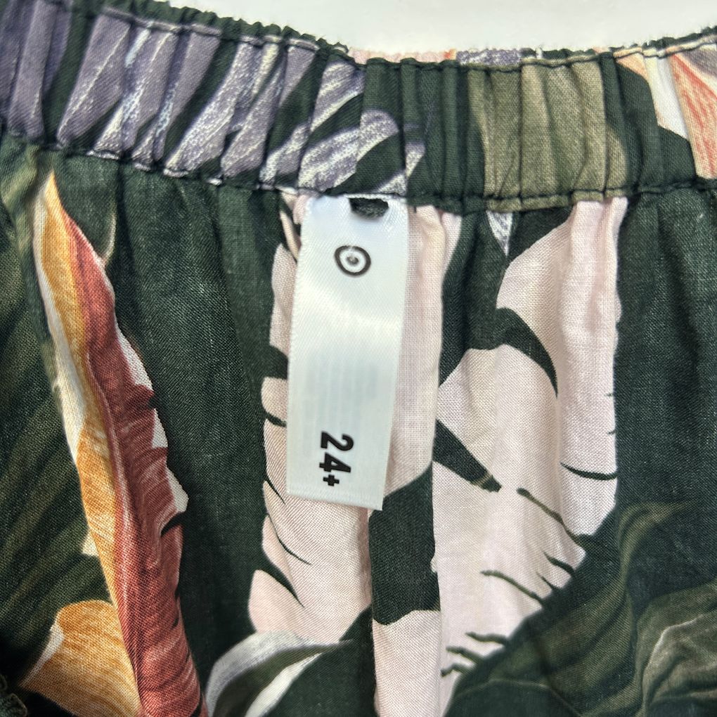 Target Green Palm Print Cotton Dress - Size 24