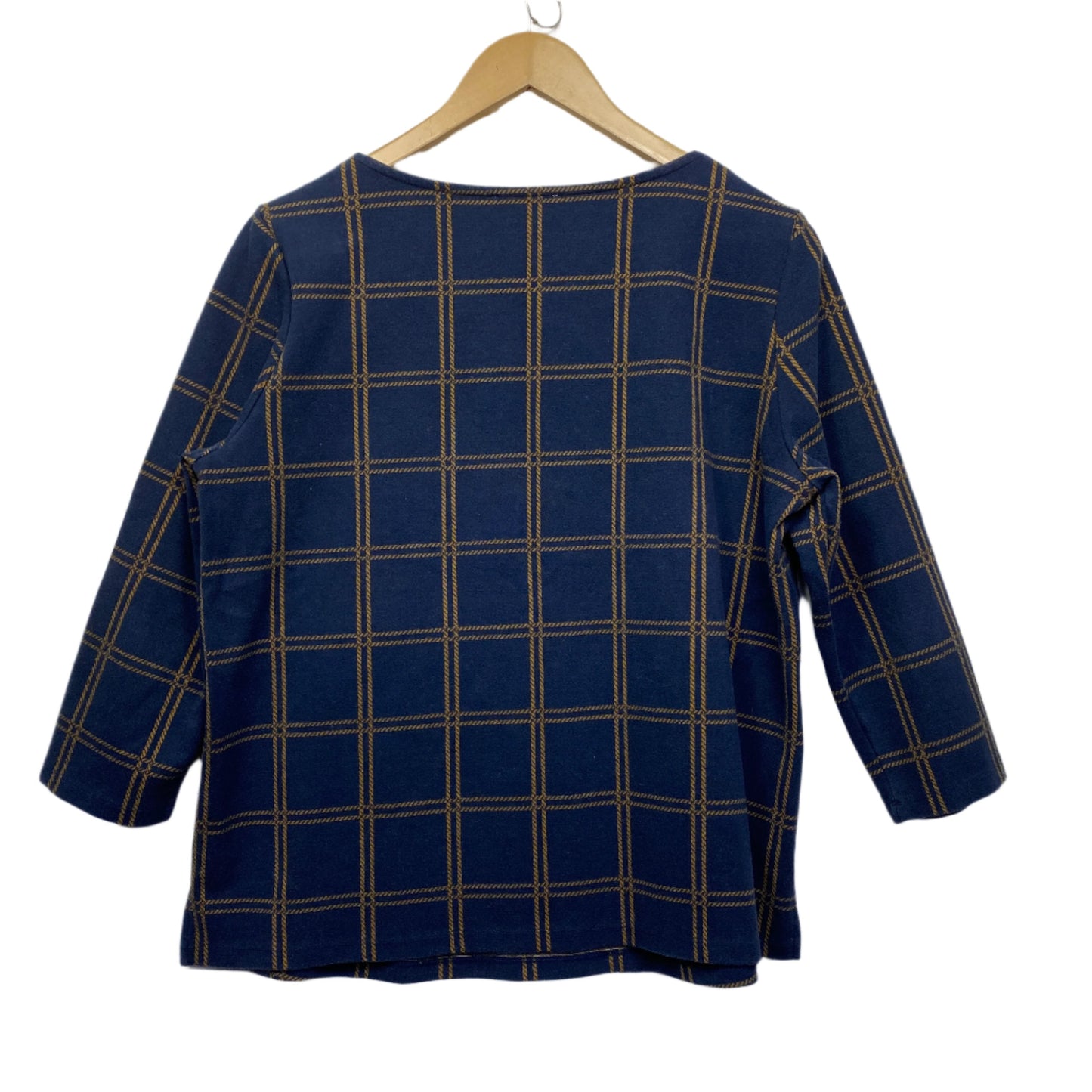 Regatta Top Size 14 Navy Mustard Check Thick Long Sleeve