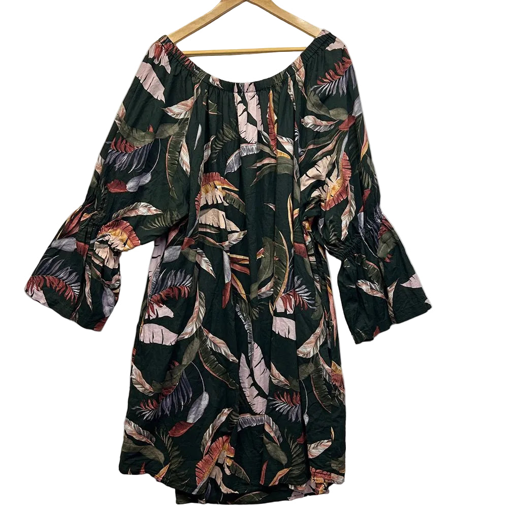 Target Green Palm Print Cotton Dress - Size 24