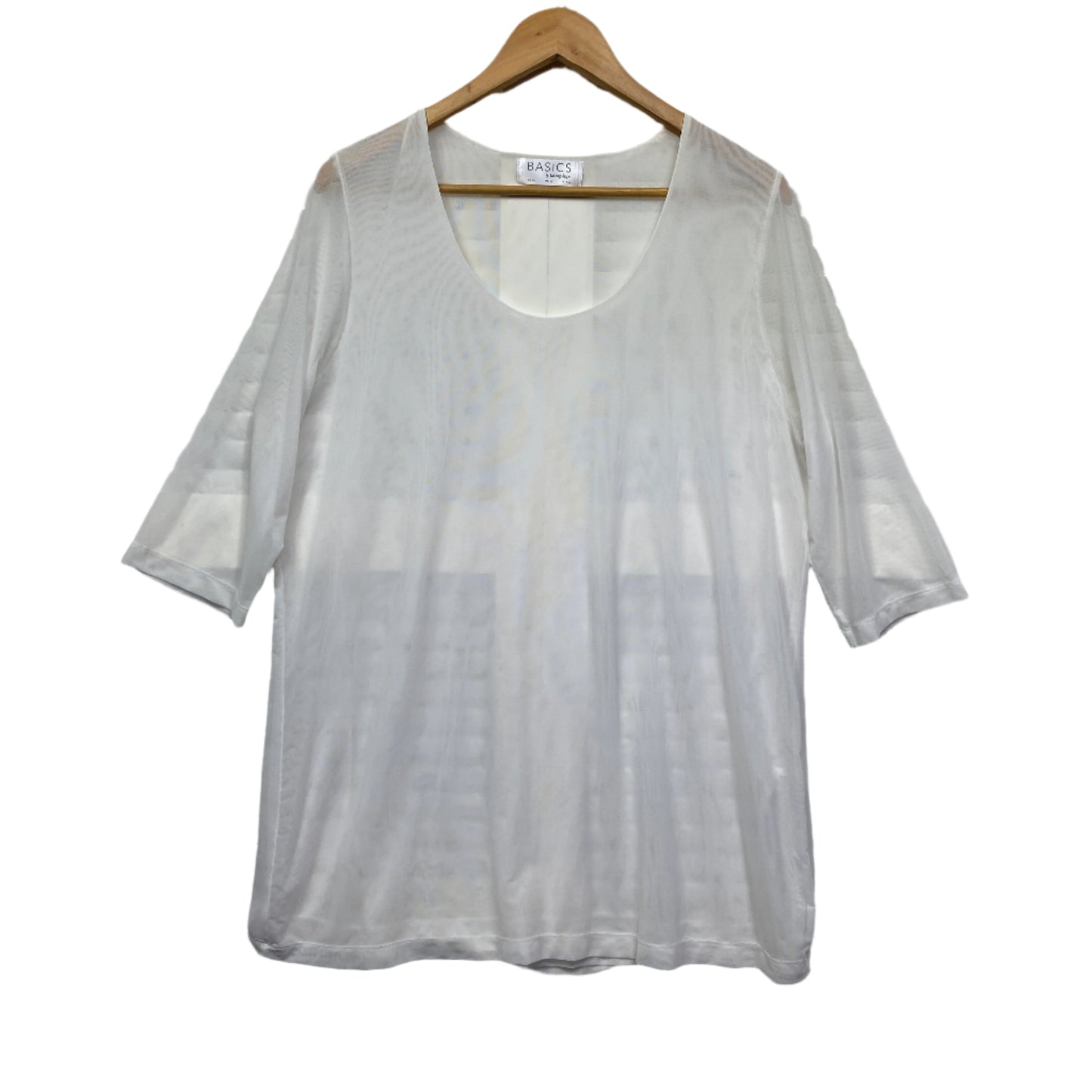 Taking Shape Basics Top Size 22 XL Short Sleeve White Sheer