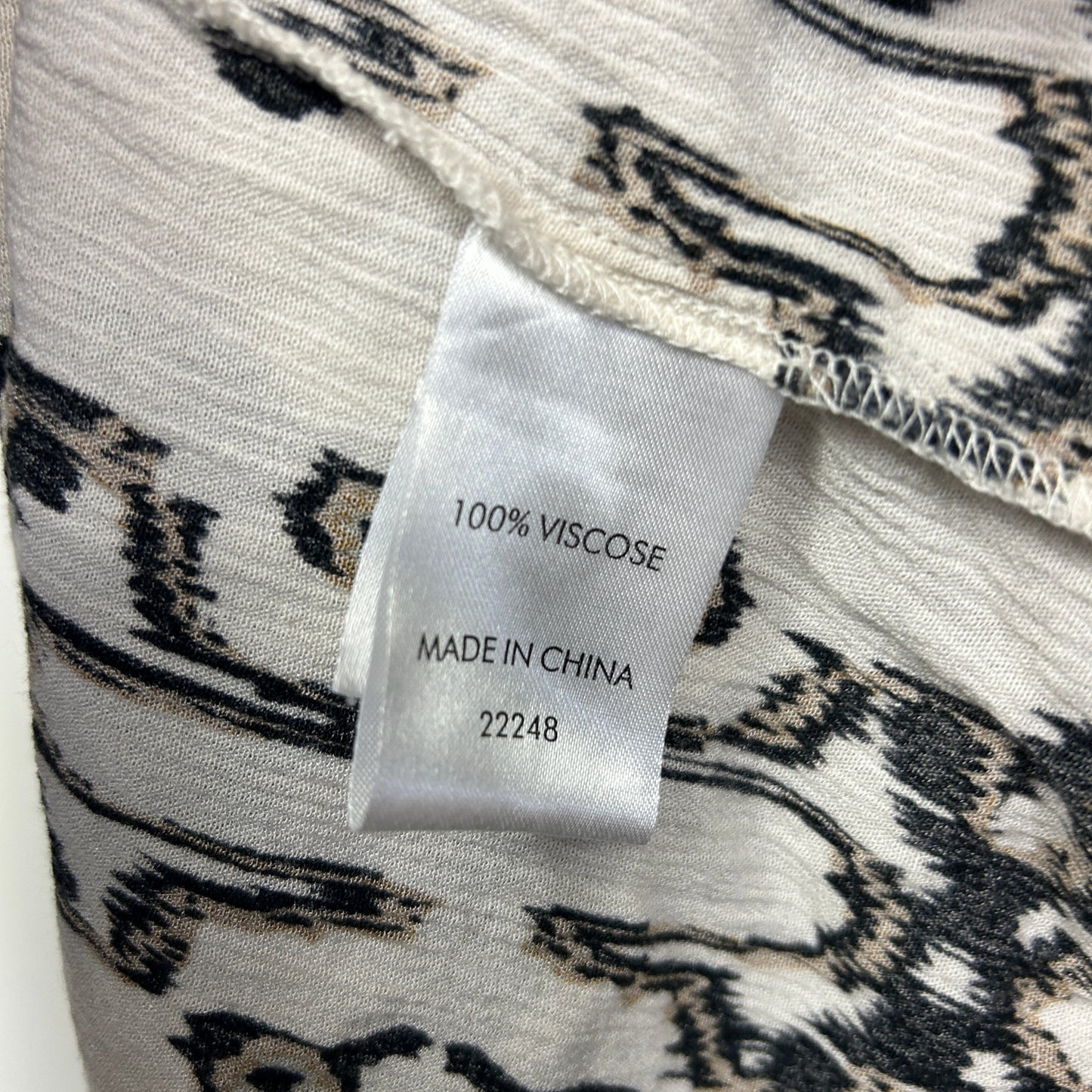 Suzanne Grae Cream Ikat Print Tunic Dress - Size 14