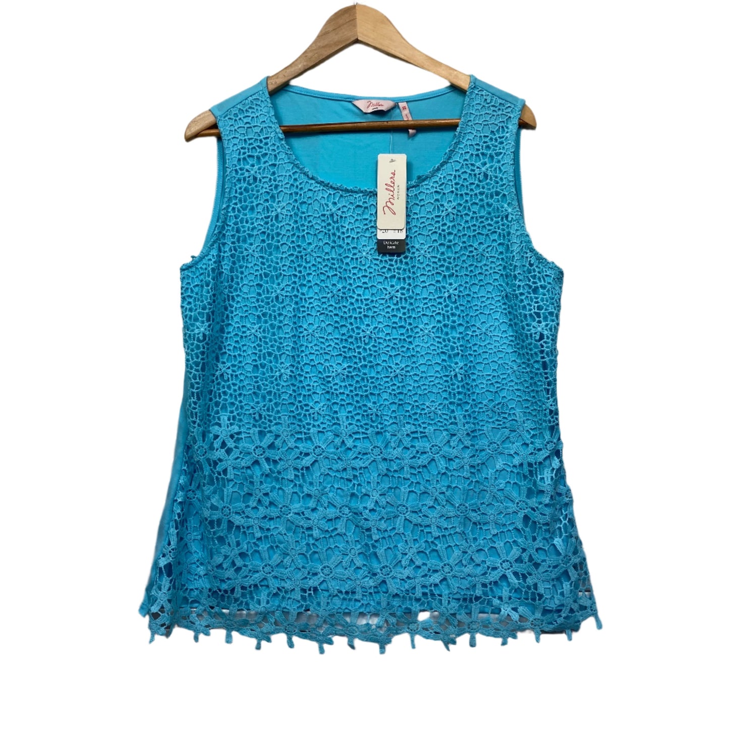 Millers Top Size 18 Sleeveless Blue Lace Top New