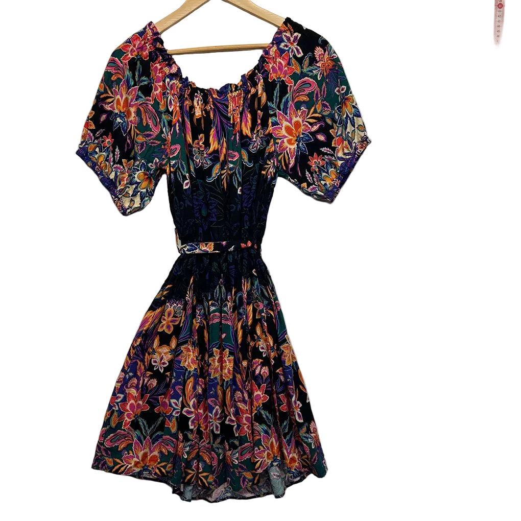 City Chic Black Floral Dress - Size 16/S