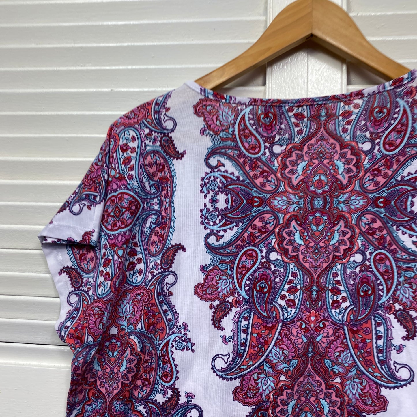 Millers Top Size 14 Short Sleeve Purple Crochet