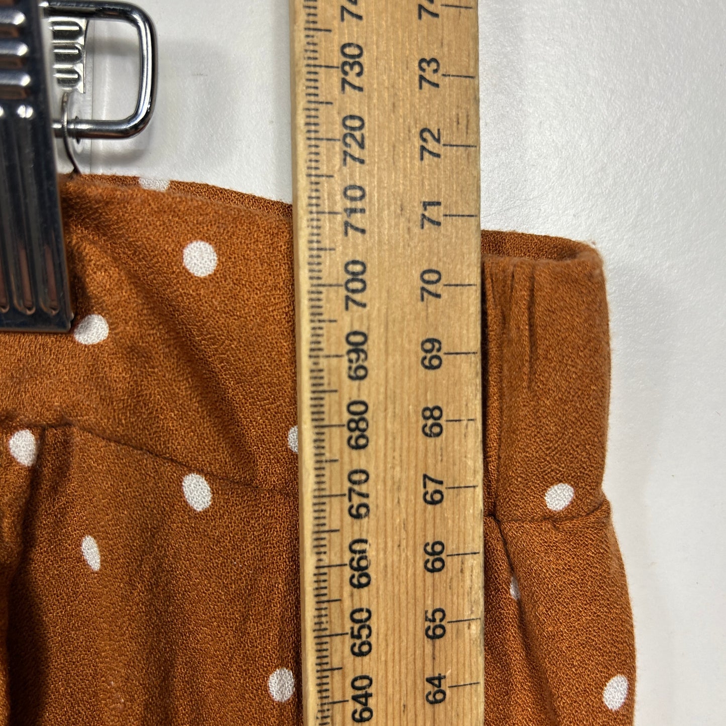 &me Rust Polka Dot Faux Wrap Skirt - Size 16