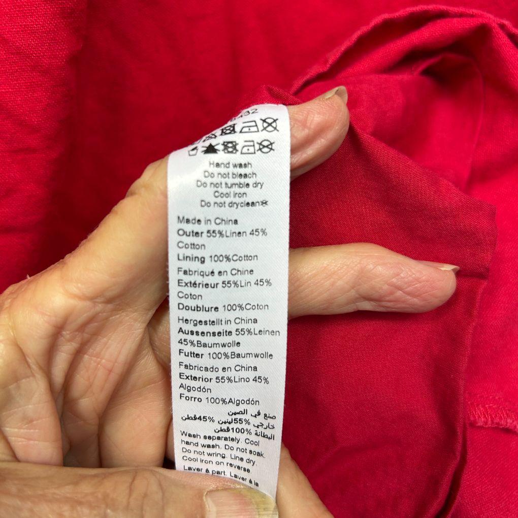 City Chic Red Linen Dress - Size 22/XL