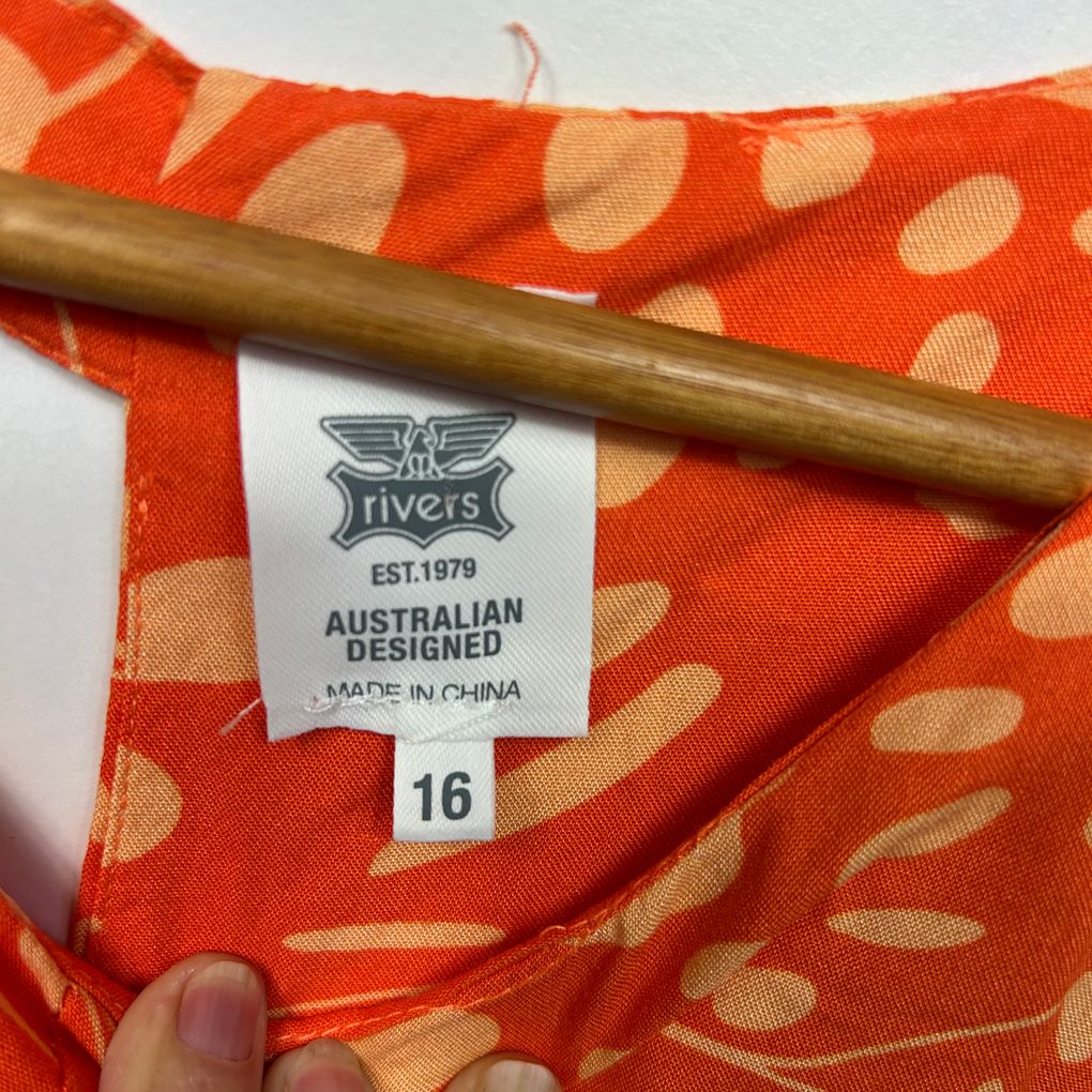 Rivers Orange Top - Size 16