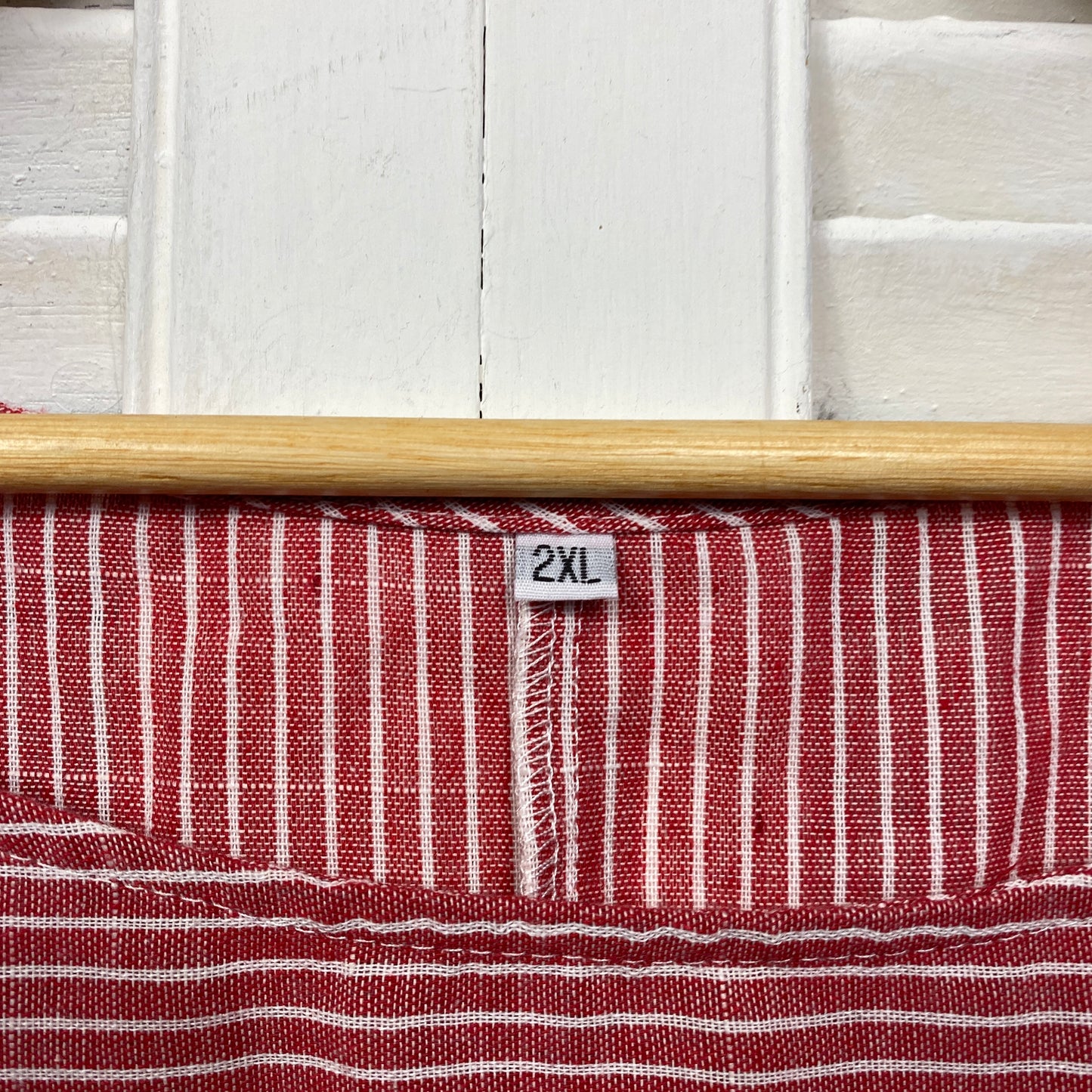 Cotton Top Size 16 18 Red Striped 3/4 Sleeve