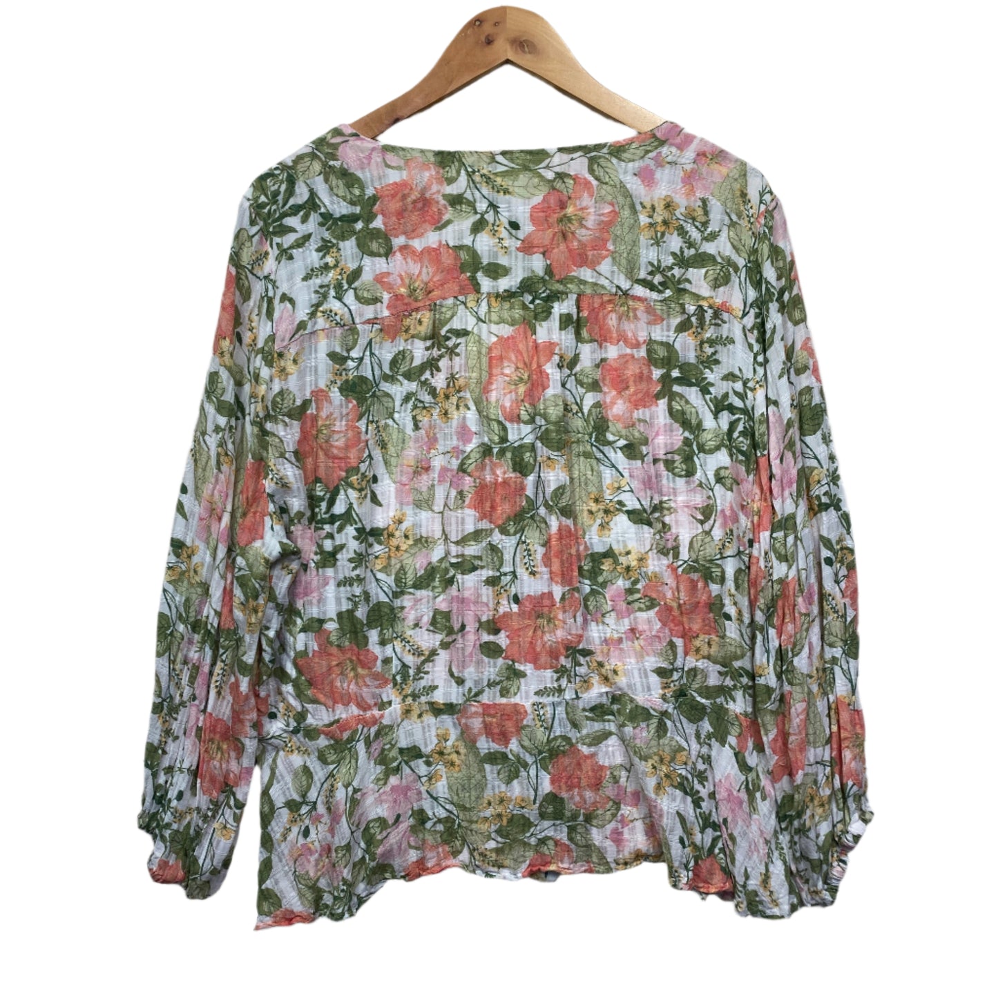 Katies Top Size 20 Long Sleeve Multicoloured Floral Button Up