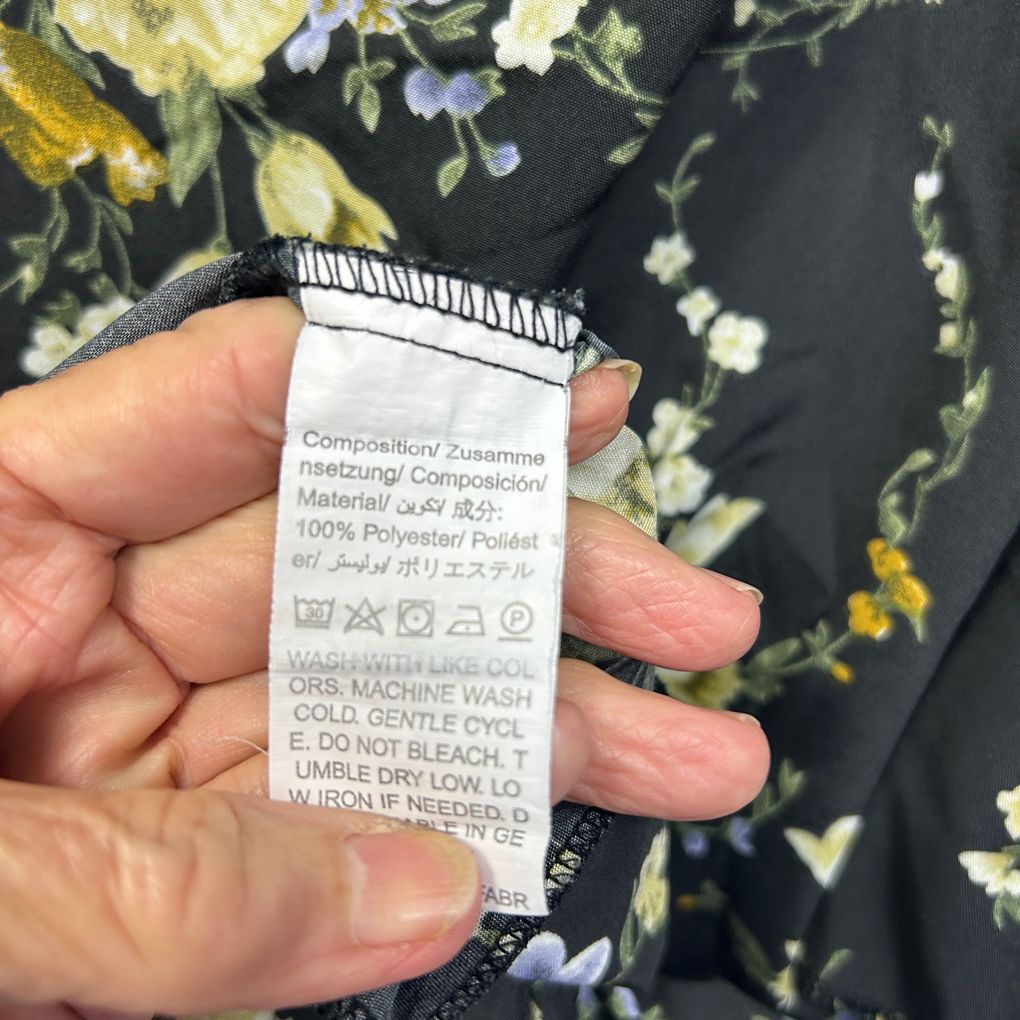 Shein Black Floral Top - Size 4XL