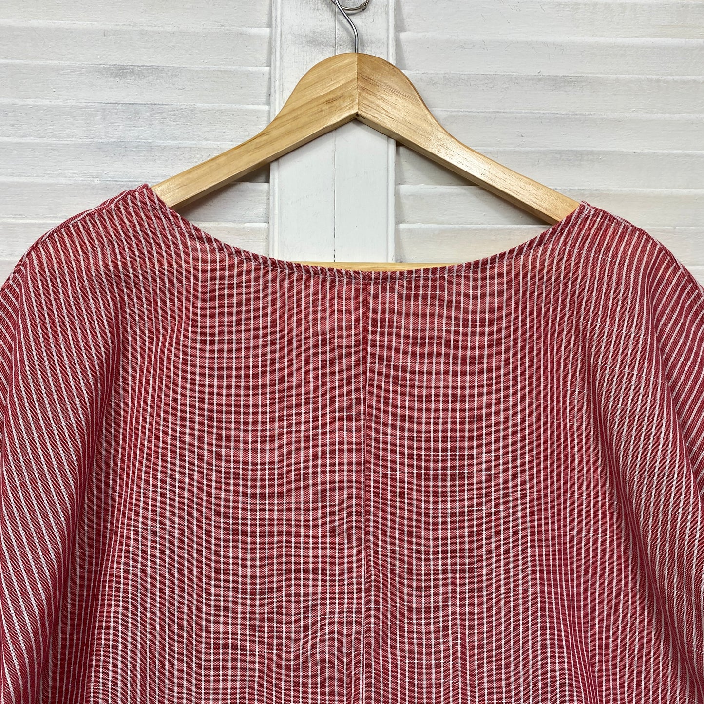 Cotton Top Size 16 18 Red Striped 3/4 Sleeve