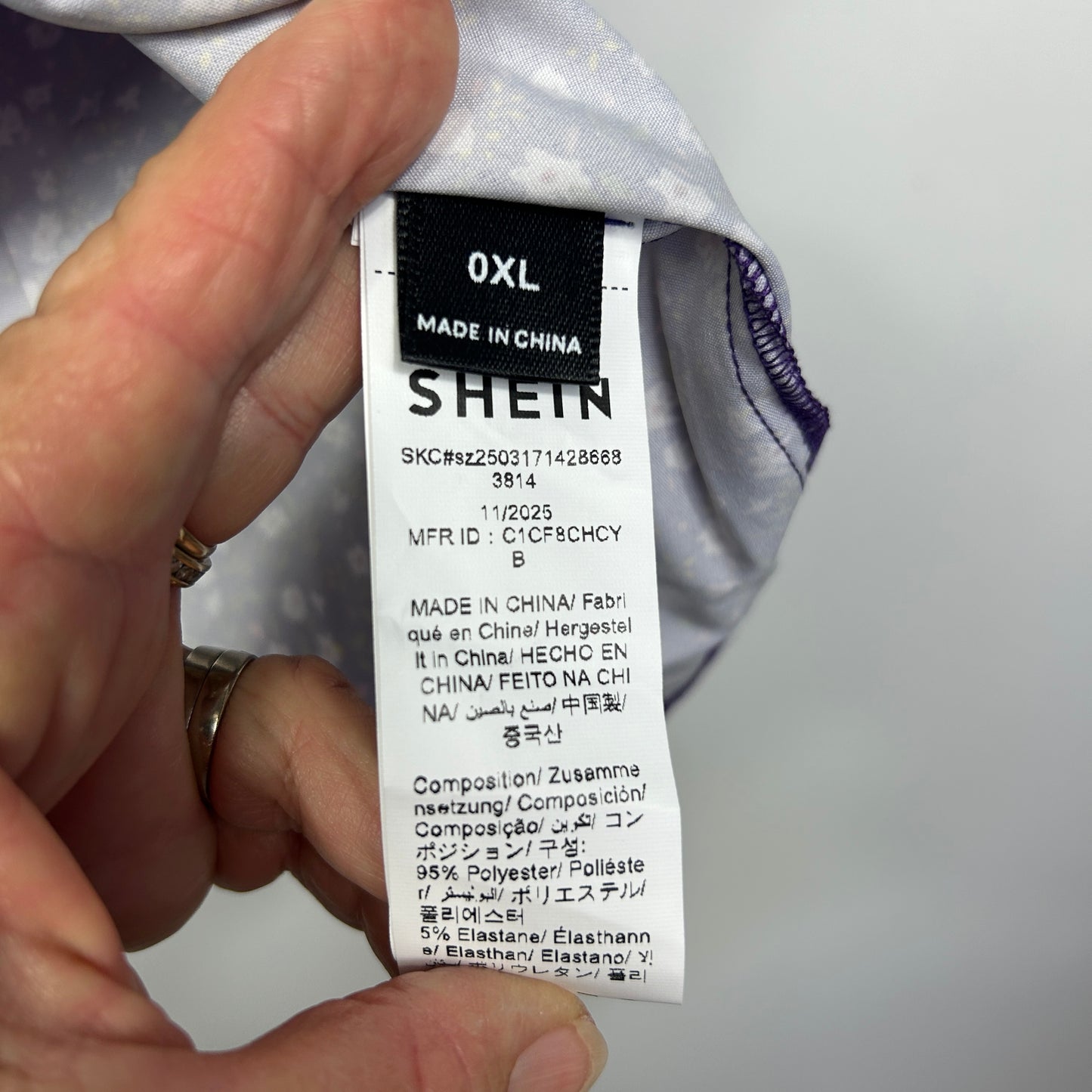 Shein Purple Multicoloured Floral Top - Size 0XL