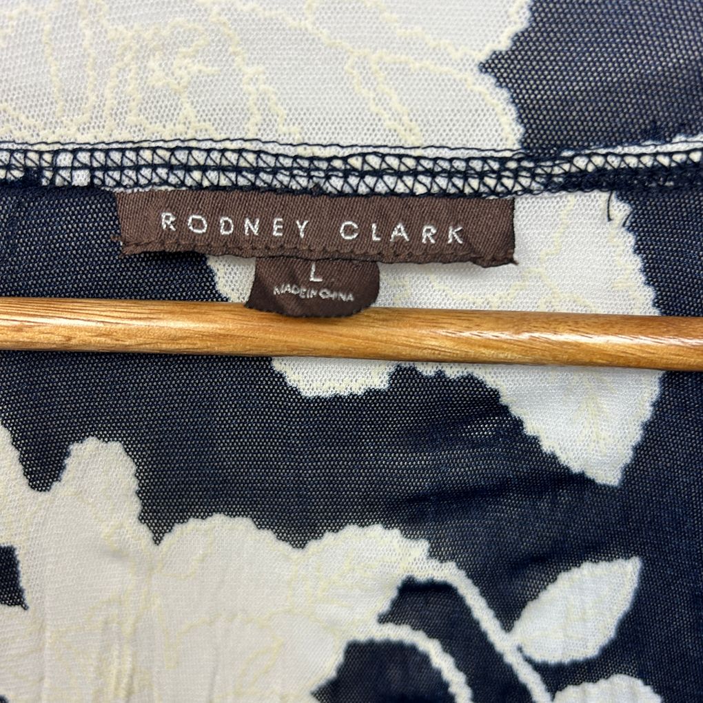 Rodney Clark Black Floral Open Front Top - Size L