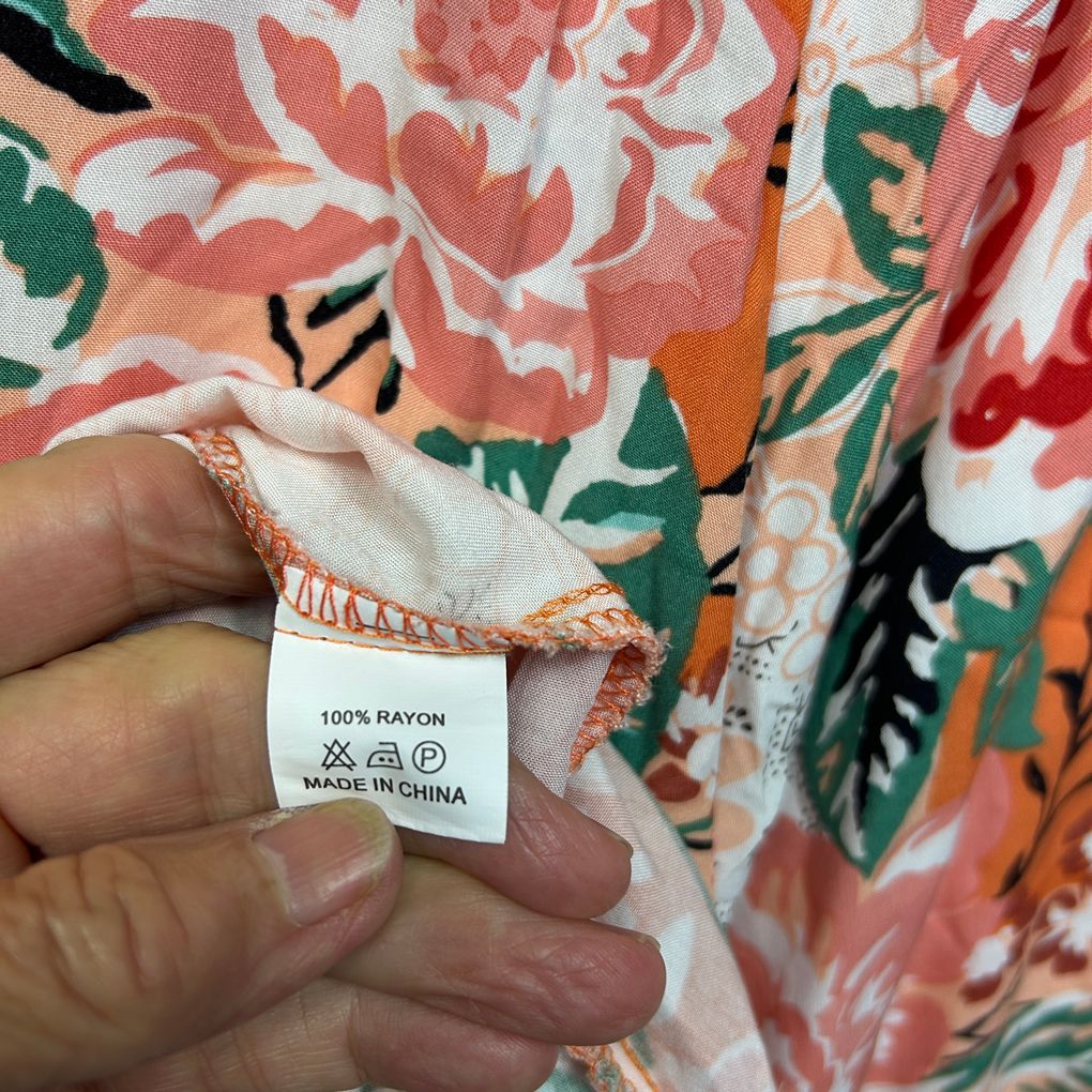 Jaase Orange Floral Top - Size M/14/16